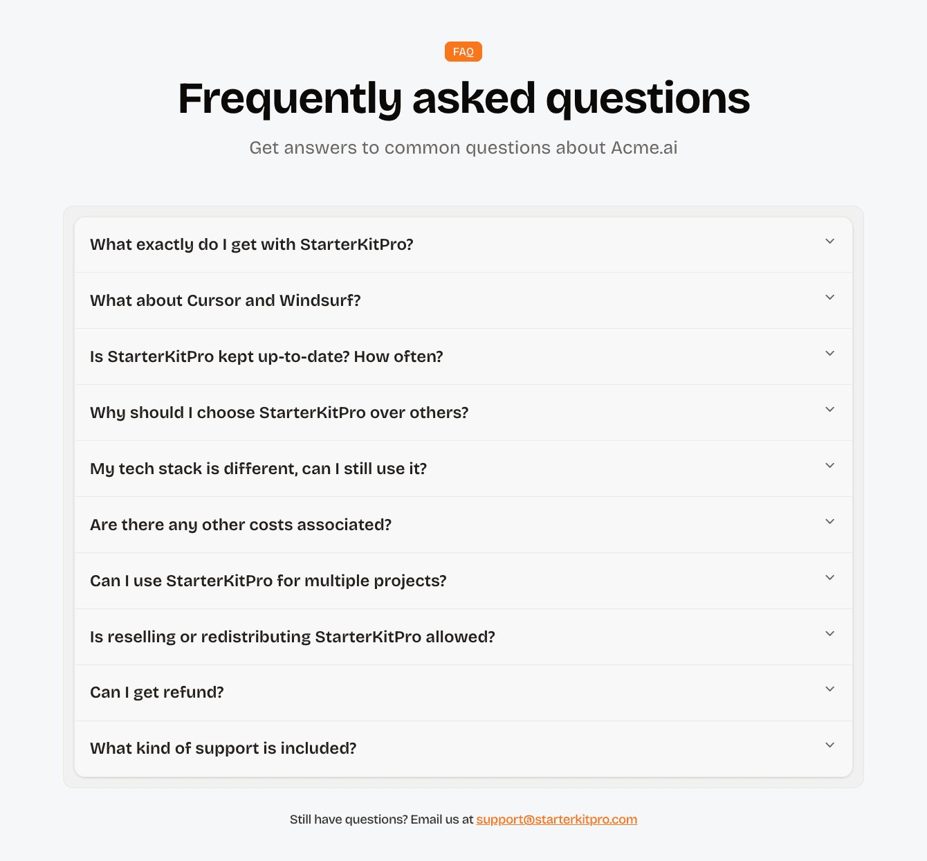 FAQ component