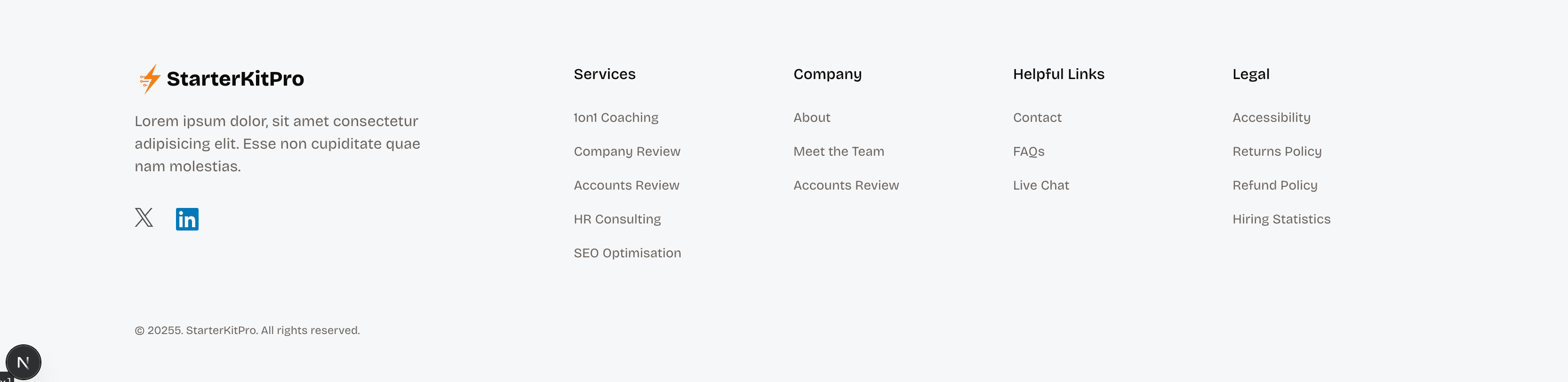 Footer component
